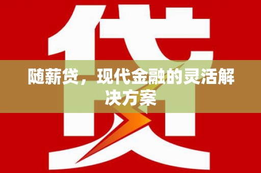 东乡族随薪贷，现代金融的灵活解决方案